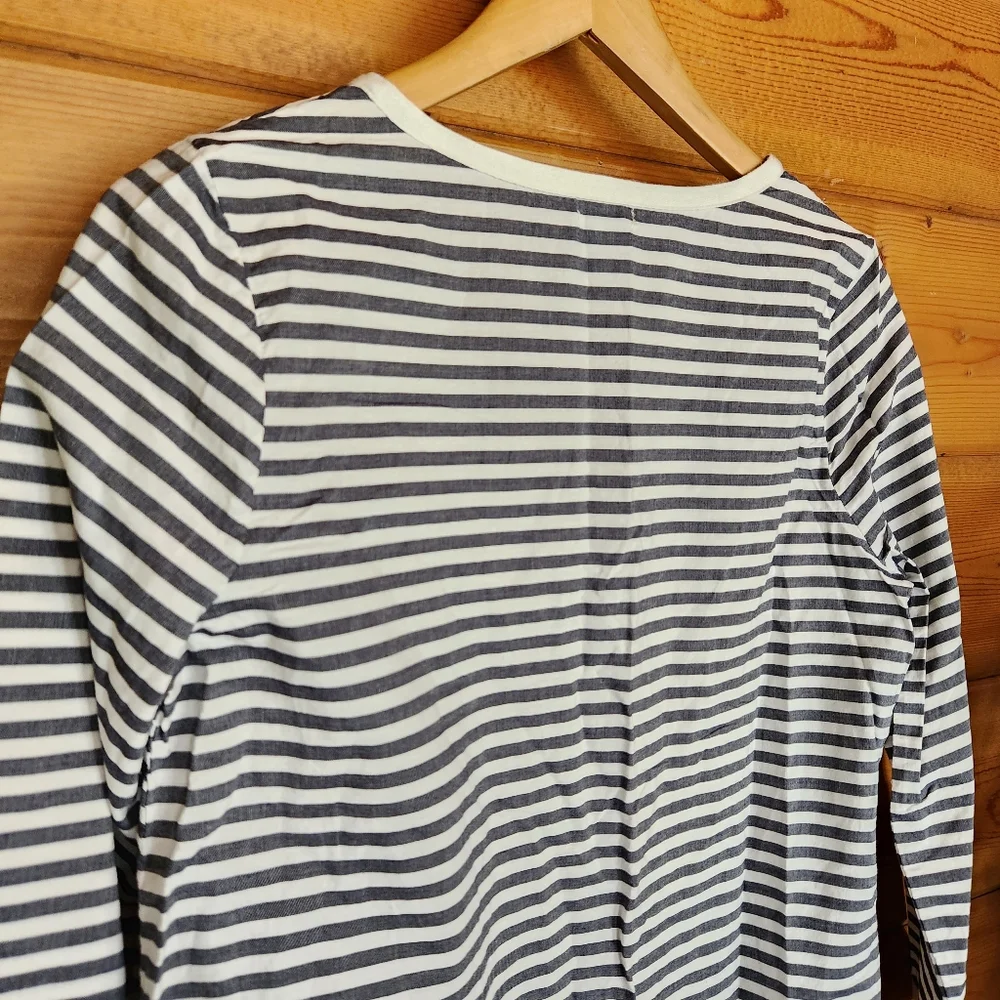 J. CREW 💜‎ Gray Stripe Pocket Tunic Shirt Dress Swim Cover Striped Shift C8759